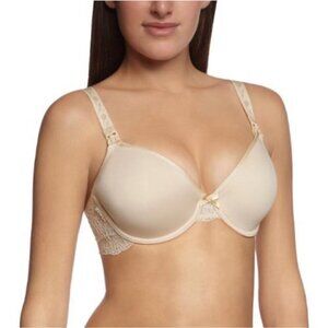 Bravado Womens Lace The Allure Beige Underwire Maternity/Nursing Bra Size 32D/DD